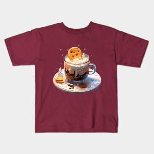 Hot Chocolate with Cookie and lots of whipped cream Kids T-Shirt